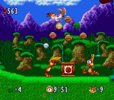 Bubsy in Claws Encounters of the Furred Kind (SNES)