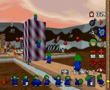 3D Lemmings (obtížnost TRICKY) (PSX)